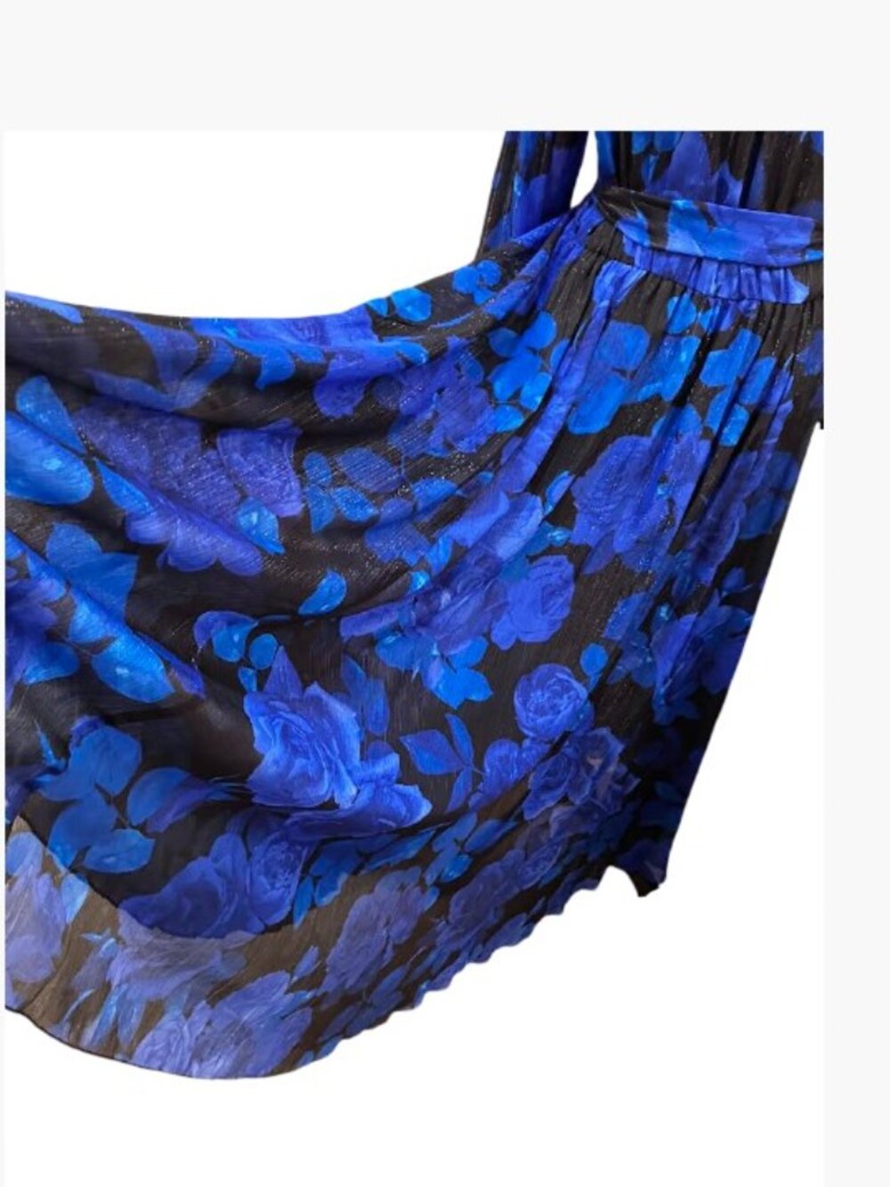 Alex B Nites Metallic Shimmering Floral Maxi Wrap Dress Size 14 Like New - Picture 8 of 12